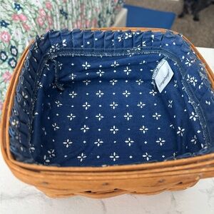Longaberger Navy Blue Floral Print Basket Liner